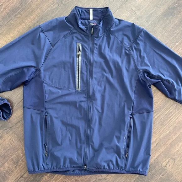 RALPH LAUREN RLX Navy Blue Full Zip Pullover Lightweight Golf Performance XLarge